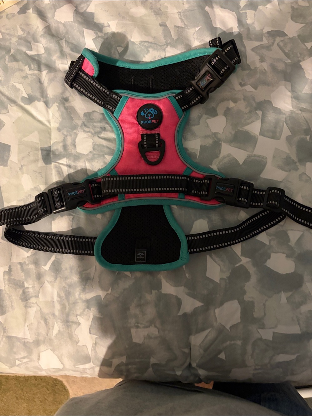 Pink & Teal No-Pull Dog Harness (fit my 76 pound Golden Retriever)